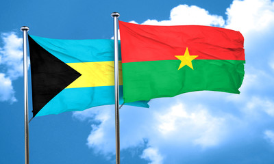 Bahamas flag with Burkina Faso flag, 3D rendering