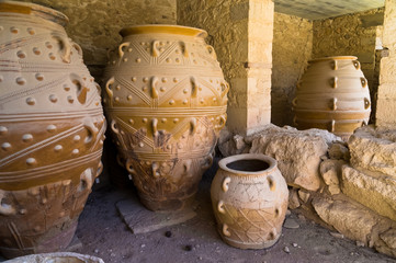Obraz premium The magazines for food and wine for the minoan royal court at the palace of Knossos, island of Crete, Greece