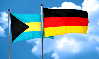 Bahamas flag with Germany flag, 3D rendering