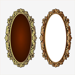 Vector vintage border frame engraving with retro ornament Vector