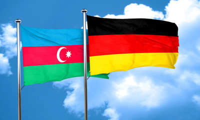 Azerbaijan flag with Germany flag, 3D rendering