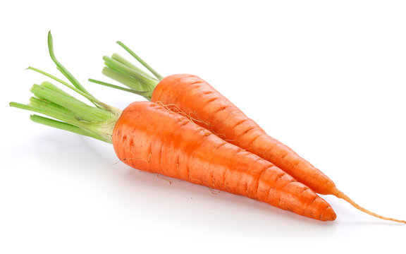 Two fresh raw carrots