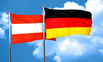Austria flag with Germany flag, 3D rendering