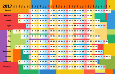 Linear calendar 2017