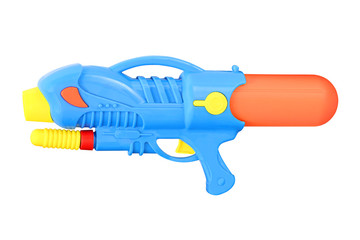 Plastic water gun isolated on white background