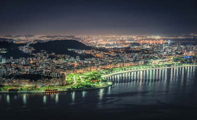 Fototapeta na wymiar Rio de Janeiro by night, Brazil