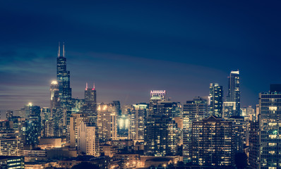 Chicago Skyline by night