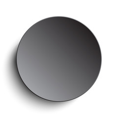 Silver circle button on white background. Eps10.