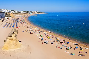 Deurstickers Marinha Beach, Algarve, Portugal Stadsstrand van Albufeira
