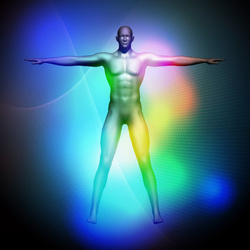 human body and vital sign, 3D illustration, abstract image visual