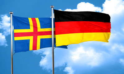 aland islands with Germany flag, 3D rendering
