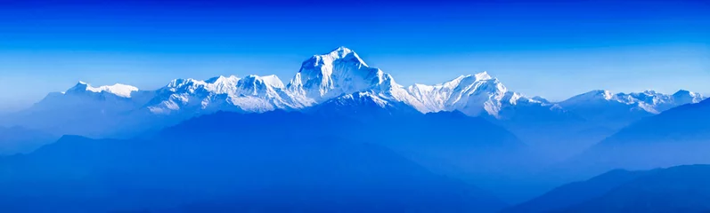 Küchenrückwand glas motiv Dhaulagiri Sonnenaufgang im Himalaya