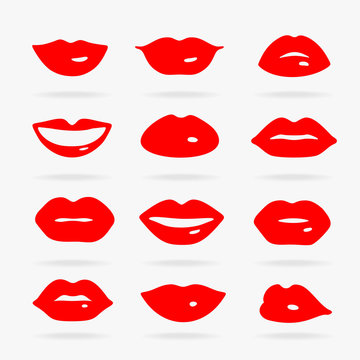 Set of Vector Symbols Lips