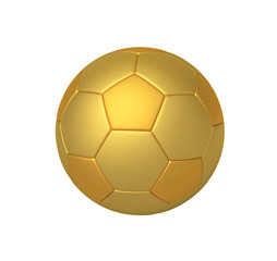 Golden soccer ball with clipping path