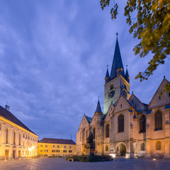 Fototapeta na wymiar Gothic Church in the city center of Sibiu.
