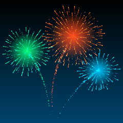Colorful firework background. Vector illustration.