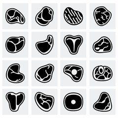 Vector Meat icon set - 113019371