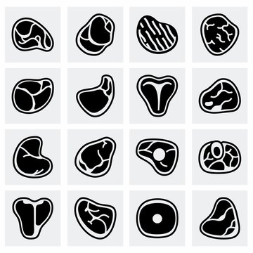Vector Meat icon set