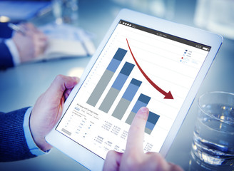 Office Worker Internet Connection Tablet Concept