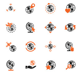 globes icon set