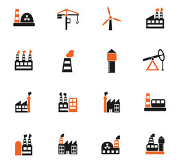 industrial building icon set