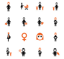 woman icon set