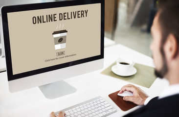 Coffee Take Away Order Online Delivery Menu Concept