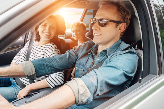 Family in car