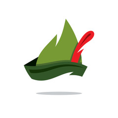 Vector Robin Hood Hat Cartoon Illustration.