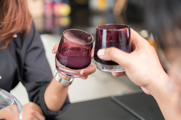 Couple cheers
