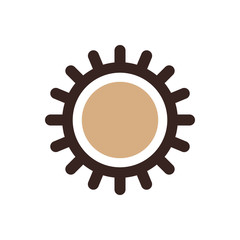 design Sun icon brown color