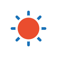 Sun icon blue and orange