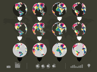 Vector illustration of color world
