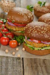 Healthy fast food, veggie burger