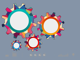 Vector illustration of color gear