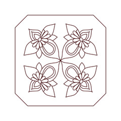 Abstract floral  pattern doodle   style. Decorative element