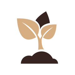 sapling icon vector brown color