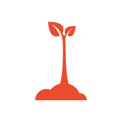 design sapling icon orange