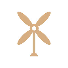 design wind turbine icon brown color