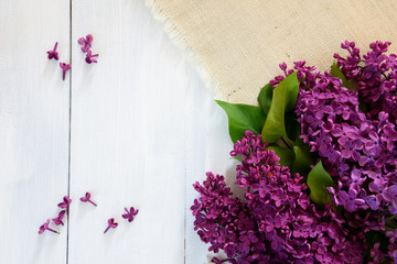 Lilac on a wooden background