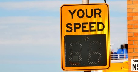 4K Yellow Electric Traffic Speed Sign