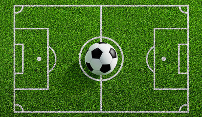 Klassischer Fußball auf Spielfeld 