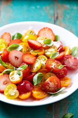 Colorful Strawberry and Cherry Tomato Salad
