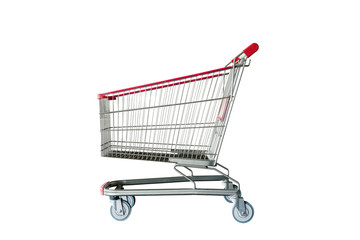 Shopping Cart Isolated On White background with clipping path.
