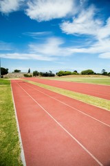 Front view of empty running track