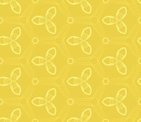 Abstract vegetable seamless wall-paper, yellow