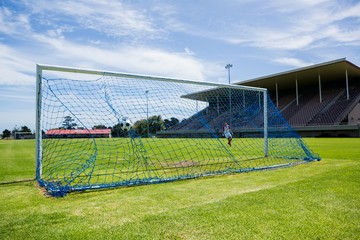 Football hitting the back of net