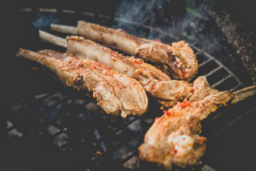 Meat grill, barbecue menu, pork ribs