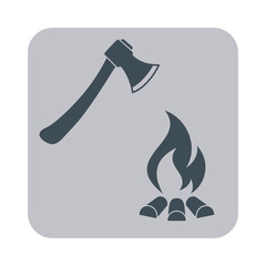 The ax and campfire icon