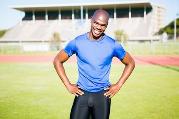 Naklejka premium Portrait of a happy athlete